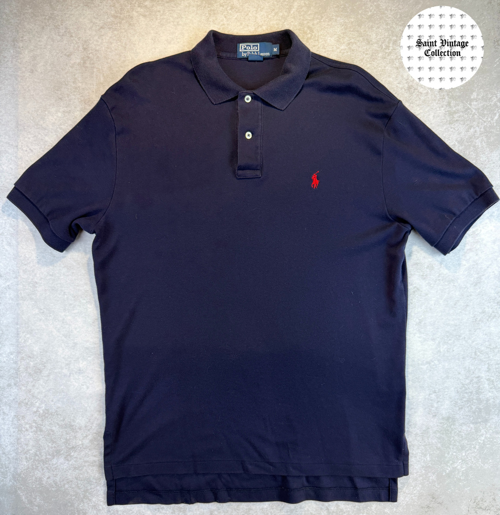 90s Vintage Navy Blue Raulph Lauren Medium Polo